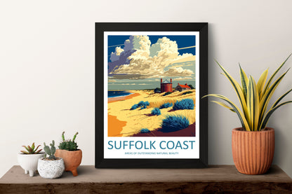 Suffolk Coast Travel Print Wall Art Suffolk Coast Wall Hanging Home Decoration Suffolk Coast Gift Art Lovers Wall Art AONB Wall Print