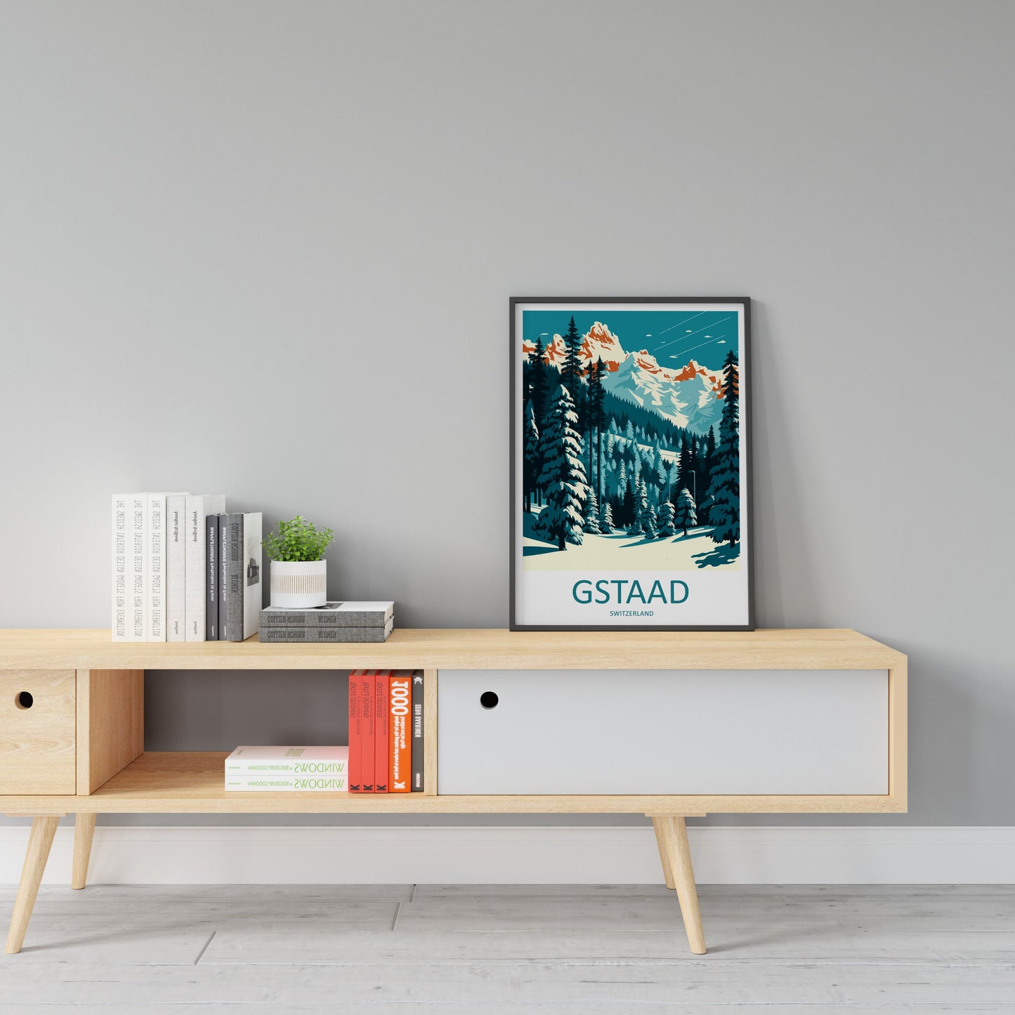 Gstaad Travel Print Wall Art Gstaad Wall Hanging Home Décor Gstaad Gift Art Lovers Ski Art Lover Gift Gstaad Print Skiing Print Swiss Poster