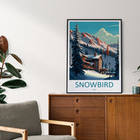 Snowbird Travel Print Wall Art Snowbird Wall Hanging Home Décor Snowbird Gift Art Lovers Ski Art Lover Gift Snowbird Print Skiing Print