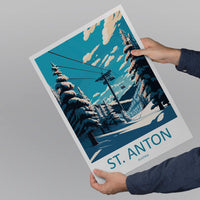 St. Anton Travel Print Wall Art St. Anton Wall Hanging Home Décor St. Anton Gift Art Lovers Ski Art Lover Gift St. Anton Print Skiing Print