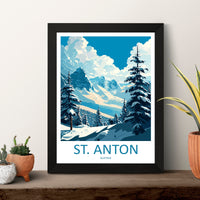 St. Anton Travel Print Wall Art St. Anton Wall Hanging Home Décor St. Anton Gift Art Lovers Ski Art Lover Gift St. Anton Print Skiing Print