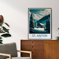 St. Anton Travel Print Wall Art St. Anton Wall Hanging Home Décor St. Anton Gift Art Lovers Ski Art Lover Gift St. Anton Print Skiing Print