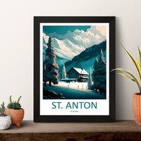 St. Anton Travel Print Wall Art St. Anton Wall Hanging Home Décor St. Anton Gift Art Lovers Ski Art Lover Gift St. Anton Print Skiing Print