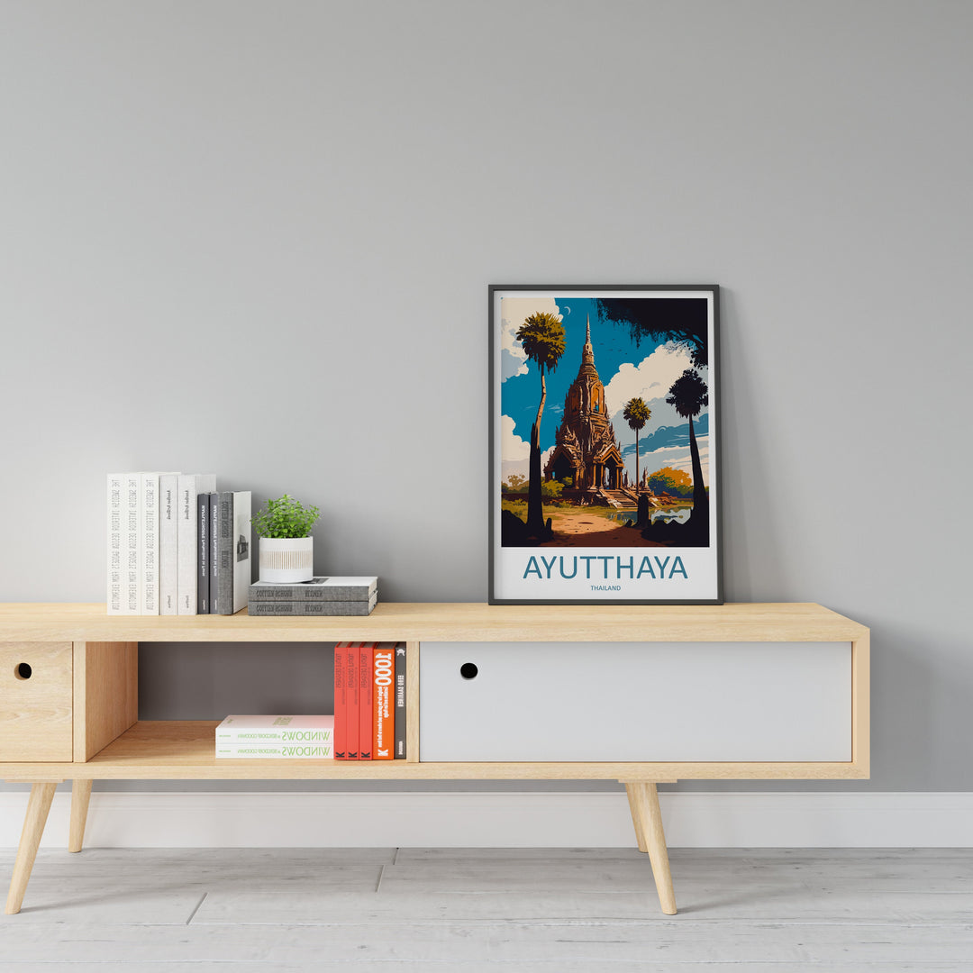 Ayutthaya Travel Print Wall Art Ayutthaya Wall Hanging Home Decoration Ayutthaya Gift Art Lovers Wall Art Thailand Travel Print Gift