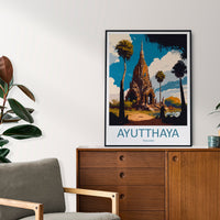 Ayutthaya Travel Print Wall Art Ayutthaya Wall Hanging Home Decoration Ayutthaya Gift Art Lovers Wall Art Thailand Travel Print Gift