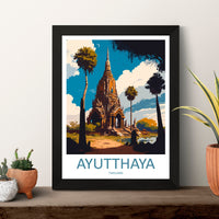 Ayutthaya Travel Print Wall Art Ayutthaya Wall Hanging Home Decoration Ayutthaya Gift Art Lovers Wall Art Thailand Travel Print Gift