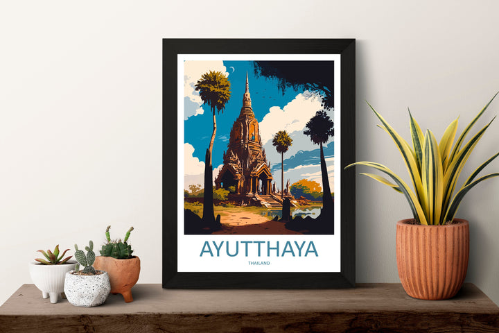 Ayutthaya Travel Print Wall Art Ayutthaya Wall Hanging Home Decoration Ayutthaya Gift Art Lovers Wall Art Thailand Travel Print Gift