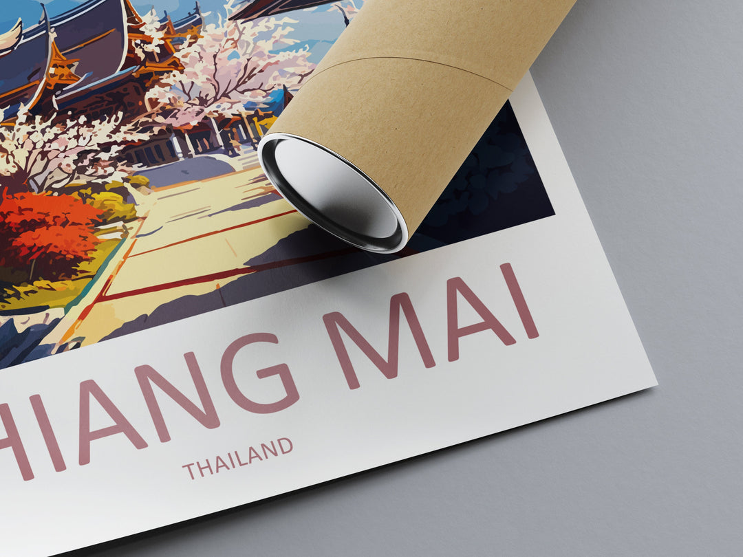 Chiang Mai Travel Print Wall Art Chiang Mai Wall Hanging Home Decoration Chiang Mai Gift Art Lovers Wall Art Thailand Travel Print Gift
