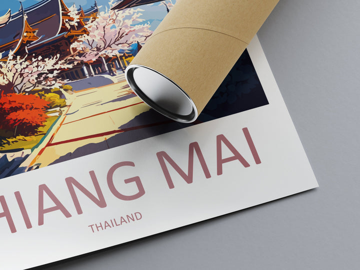 Chiang Mai Travel Print Wall Art Chiang Mai Wall Hanging Home Decoration Chiang Mai Gift Art Lovers Wall Art Thailand Travel Print Gift