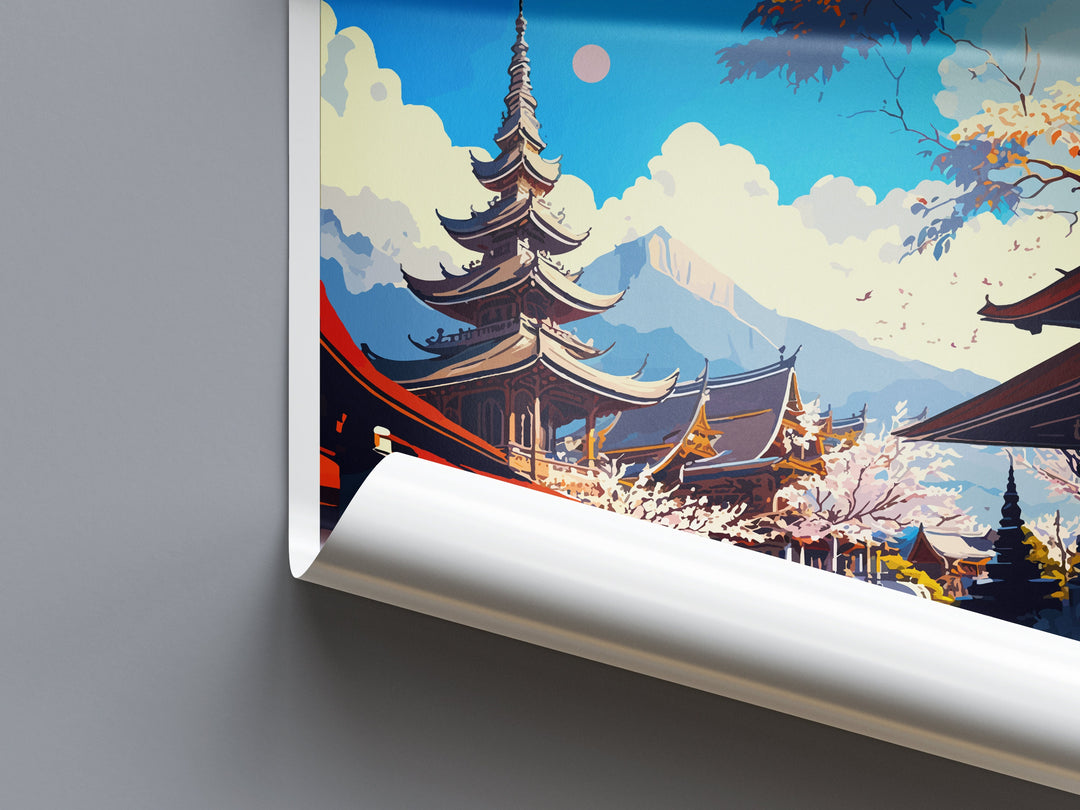 Chiang Mai Travel Print Wall Art Chiang Mai Wall Hanging Home Decoration Chiang Mai Gift Art Lovers Wall Art Thailand Travel Print Gift