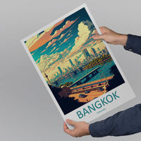 Bangkok Travel Print Wall Art Bangkok Wall Hanging Home Decor Bangkok Gift Art Lovers Wall Art Thailand Travel Print Gift Thai Travel Art