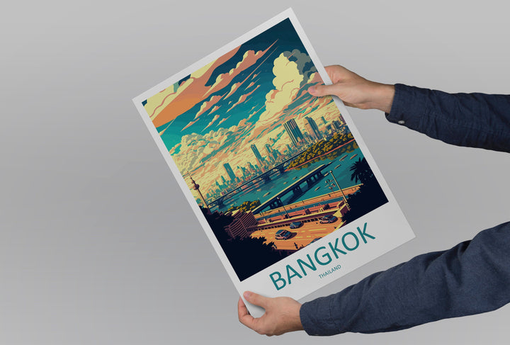 Bangkok Travel Print Wall Art Bangkok Wall Hanging Home Decor Bangkok Gift Art Lovers Wall Art Thailand Travel Print Gift Thai Travel Art