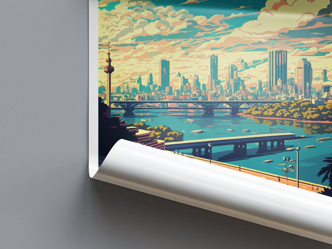 Bangkok Travel Print Wall Art Bangkok Wall Hanging Home Decor Bangkok Gift Art Lovers Wall Art Thailand Travel Print Gift Thai Travel Art