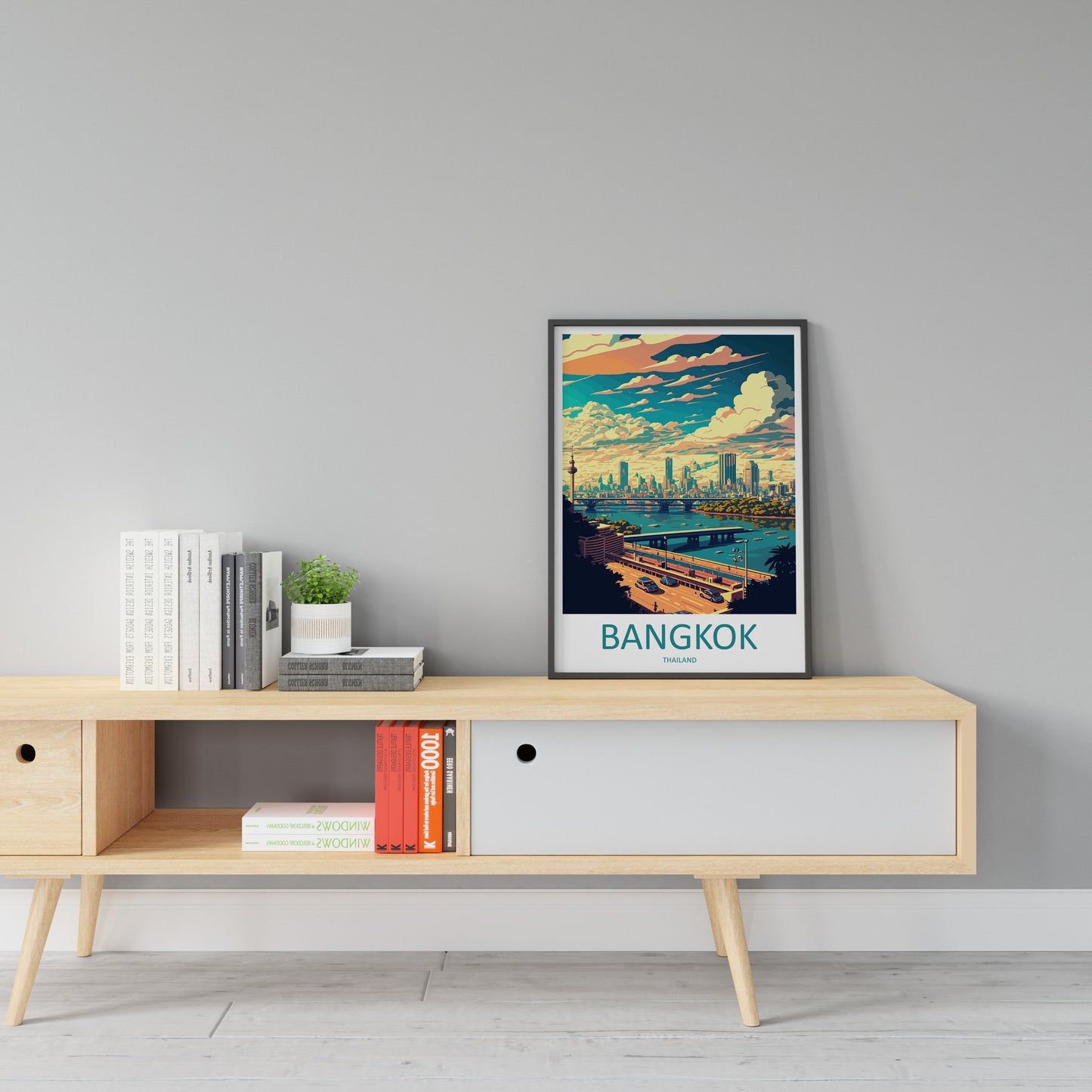 Bangkok Travel Print Wall Art Bangkok Wall Hanging Home Decor Bangkok Gift Art Lovers Wall Art Thailand Travel Print Gift Thai Travel Art