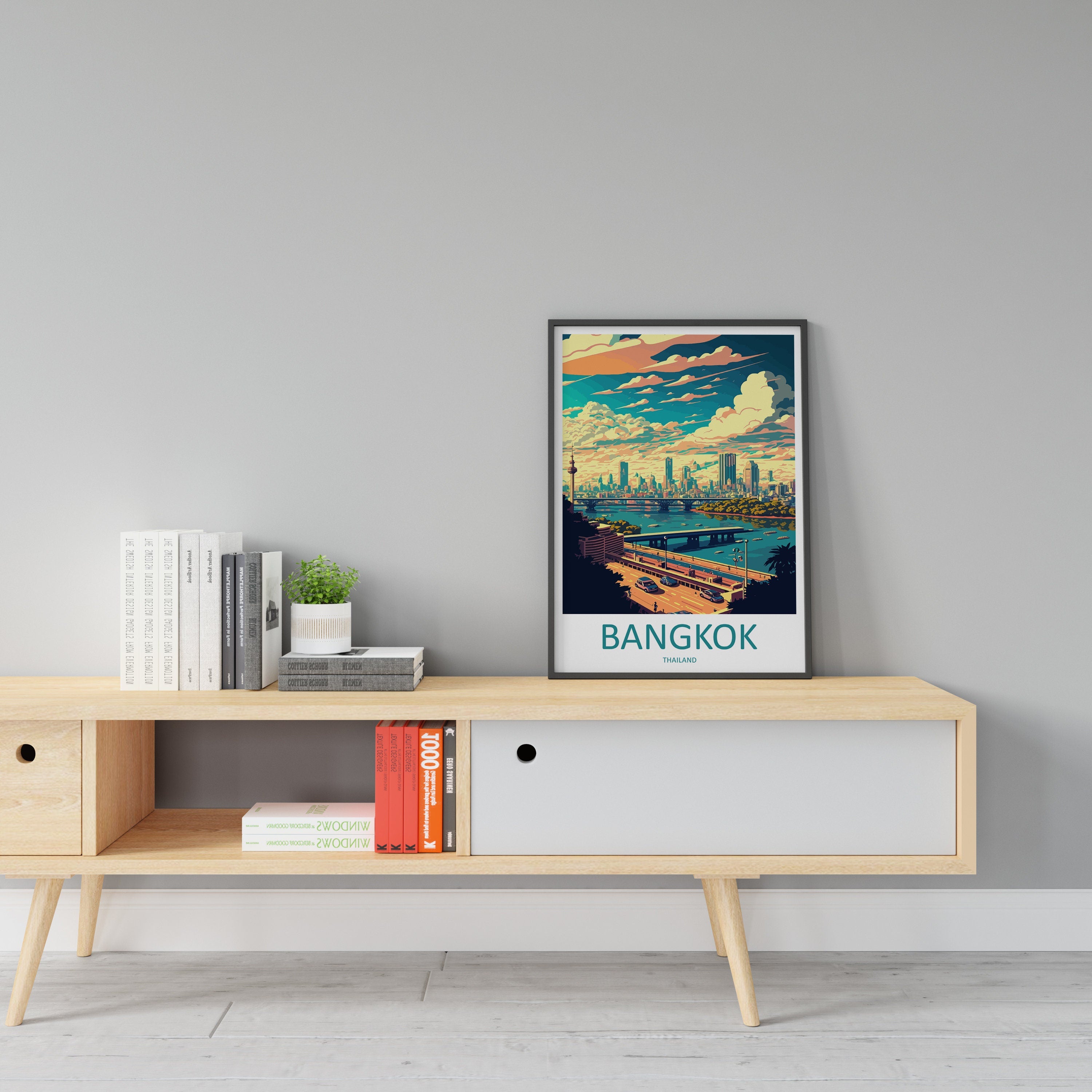 Bangkok Travel Print Wall Art Bangkok Wall Hanging Home Decor Bangkok Gift Art Lovers Wall Art Thailand Travel Print Gift Thai Travel Art