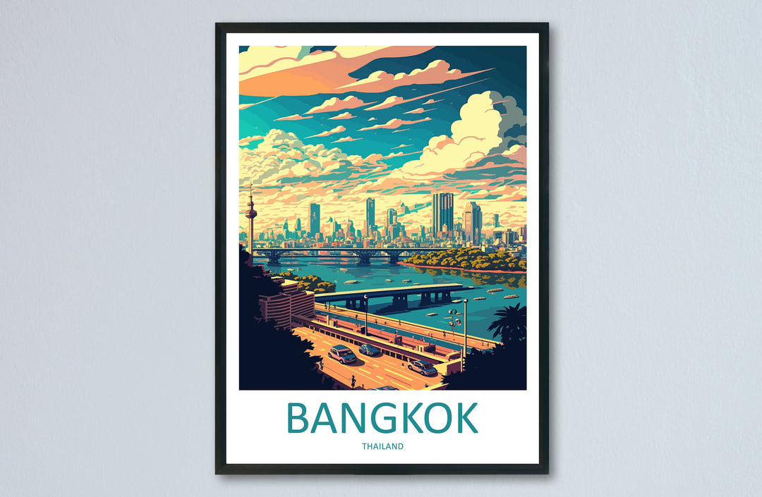 Bangkok Travel Print Wall Art Bangkok Wall Hanging Home Decor Bangkok Gift Art Lovers Wall Art Thailand Travel Print Gift Thai Travel Art