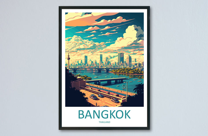 Bangkok Travel Print Wall Art Bangkok Wall Hanging Home Decor Bangkok Gift Art Lovers Wall Art Thailand Travel Print Gift Thai Travel Art