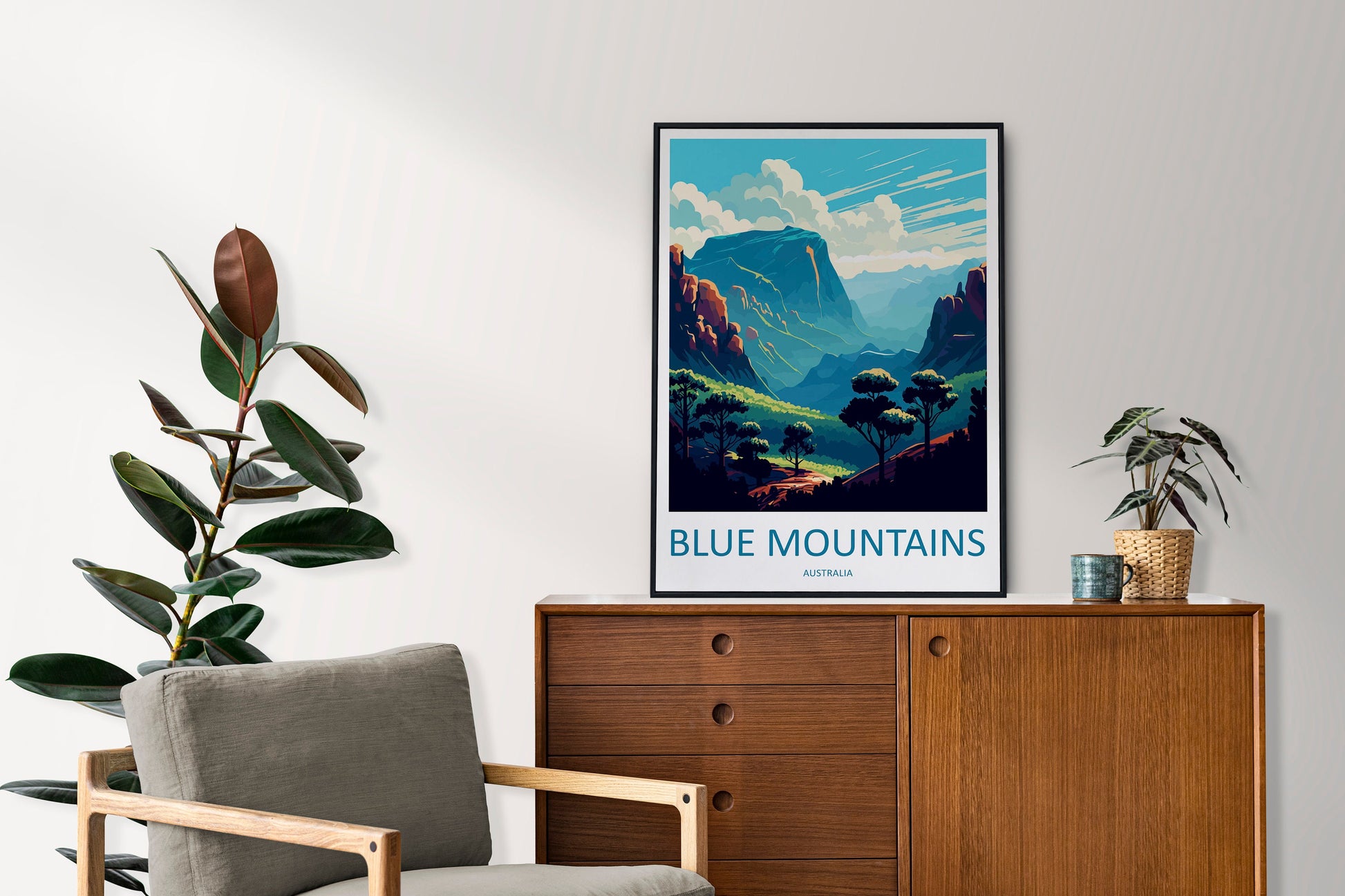 Blue Mountains Travel Print Wall Art Blue Mountains Wall Hanging Home Décor Blue Mountains Gift Art Lovers Wall Art Australia Travel Print