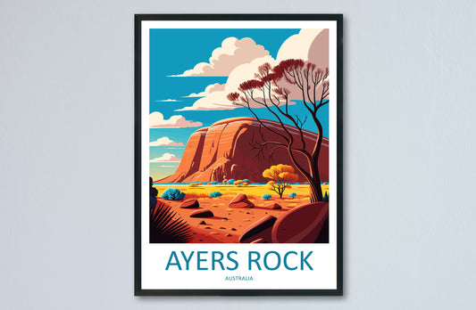 Ayers Rock Travel Print Wall Art Ayers Rock Wall Hanging Home Décor Ayers Rock Gift Art Lovers Wall Art Australia Travel Print Ayers Rock
