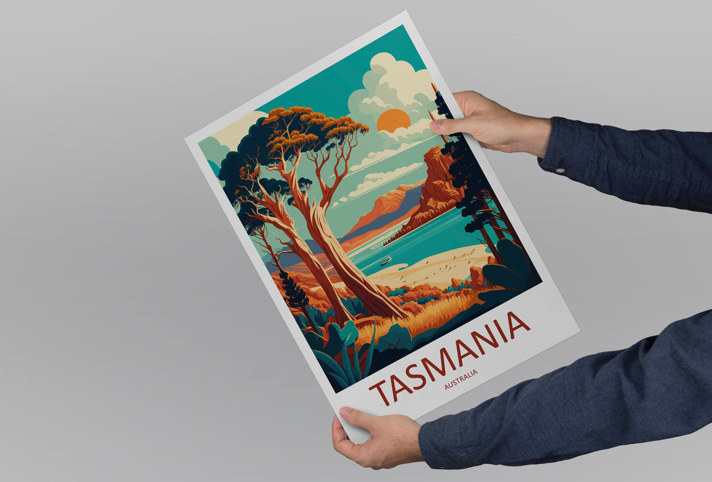 Tasmania Travel Print Wall Art Tasmania Wall Hanging Home Décor Tasmania Gift Art Lovers Wall Art Australia Travel Print Tasmania Art Print