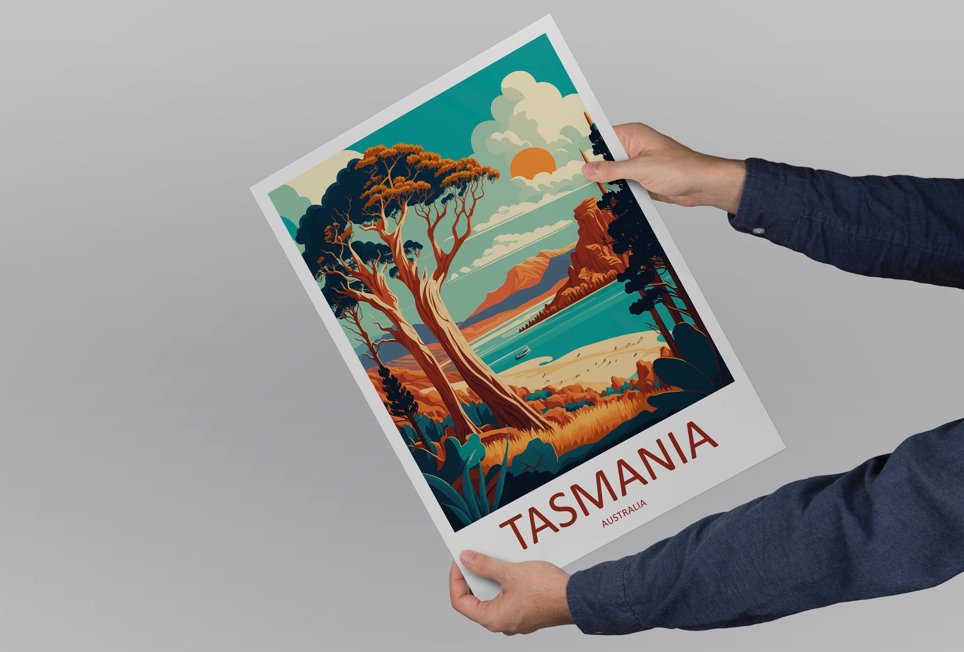 Tasmania Travel Print Wall Art Tasmania Wall Hanging Home Décor Tasmania Gift Art Lovers Wall Art Australia Travel Print Tasmania Art Print