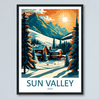 Sun Valley Travel Print Wall Art Sun Valley Wall Hanging Home Décor Sun Valley Gift Art Lovers Ski Art Lover Gift Sun Valley Print Skiing