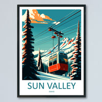 Sun Valley Travel Print Wall Art Sun Valley Wall Hanging Home Décor Sun Valley Gift Art Lovers Ski Art Lover Gift Sun Valley Print Skiing