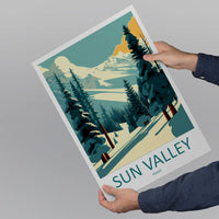 Sun Valley Travel Print Wall Art Sun Valley Wall Hanging Home Décor Sun Valley Gift Art Lovers Ski Art Lover Gift Sun Valley Print Skiing