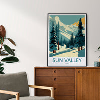 Sun Valley Travel Print Wall Art Sun Valley Wall Hanging Home Décor Sun Valley Gift Art Lovers Ski Art Lover Gift Sun Valley Print Skiing