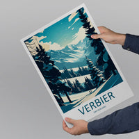 Verbier Travel Print Wall Art Verbier Wall Hanging Home Décor Verbier Gift Art Lovers Ski Art Lover Gift Verbier Print Skiing Art Poster