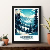 Verbier Travel Print Wall Art Verbier Wall Hanging Home Décor Verbier Gift Art Lovers Ski Art Lover Gift Verbier Print Skiing Art Poster