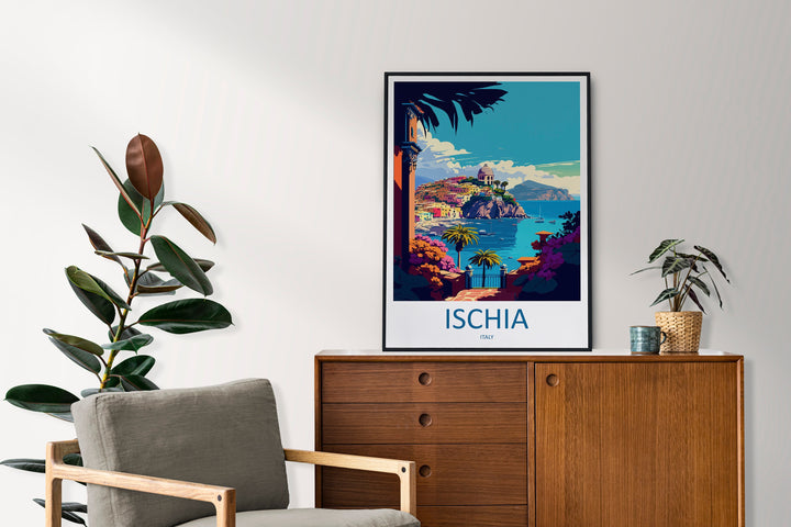 Ischia Travel Print Wall Art Ischia Wall Hanging Home Décor Ischia Gift Art Lovers Italy Art Lover Gift Ischia Art Gift Ischia Coastal Print