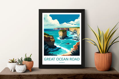 Great Ocean Road Travel Print Wall Art Ocean Road Wall Hanging Home Décor Great Ocean Road Gift Art Lovers Wall Art Australia Travel Print