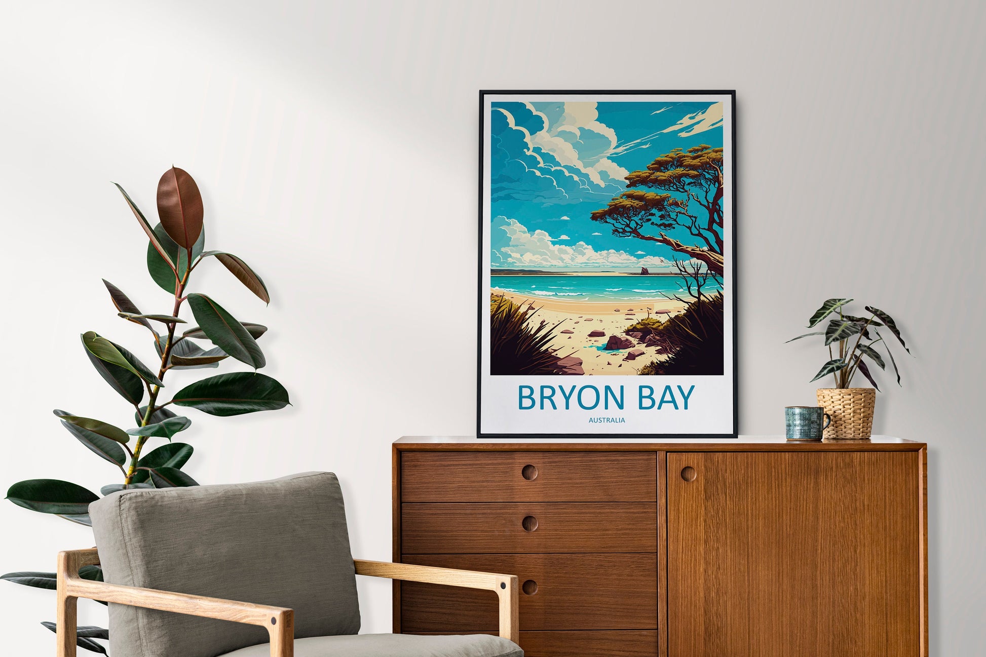 Bryon Bay Travel Print Wall Art Bryon Bay Wall Hanging Home Décor Bryon Bay Gift Art Lovers Wall Art Australia Travel Print Bryon Bay Gift