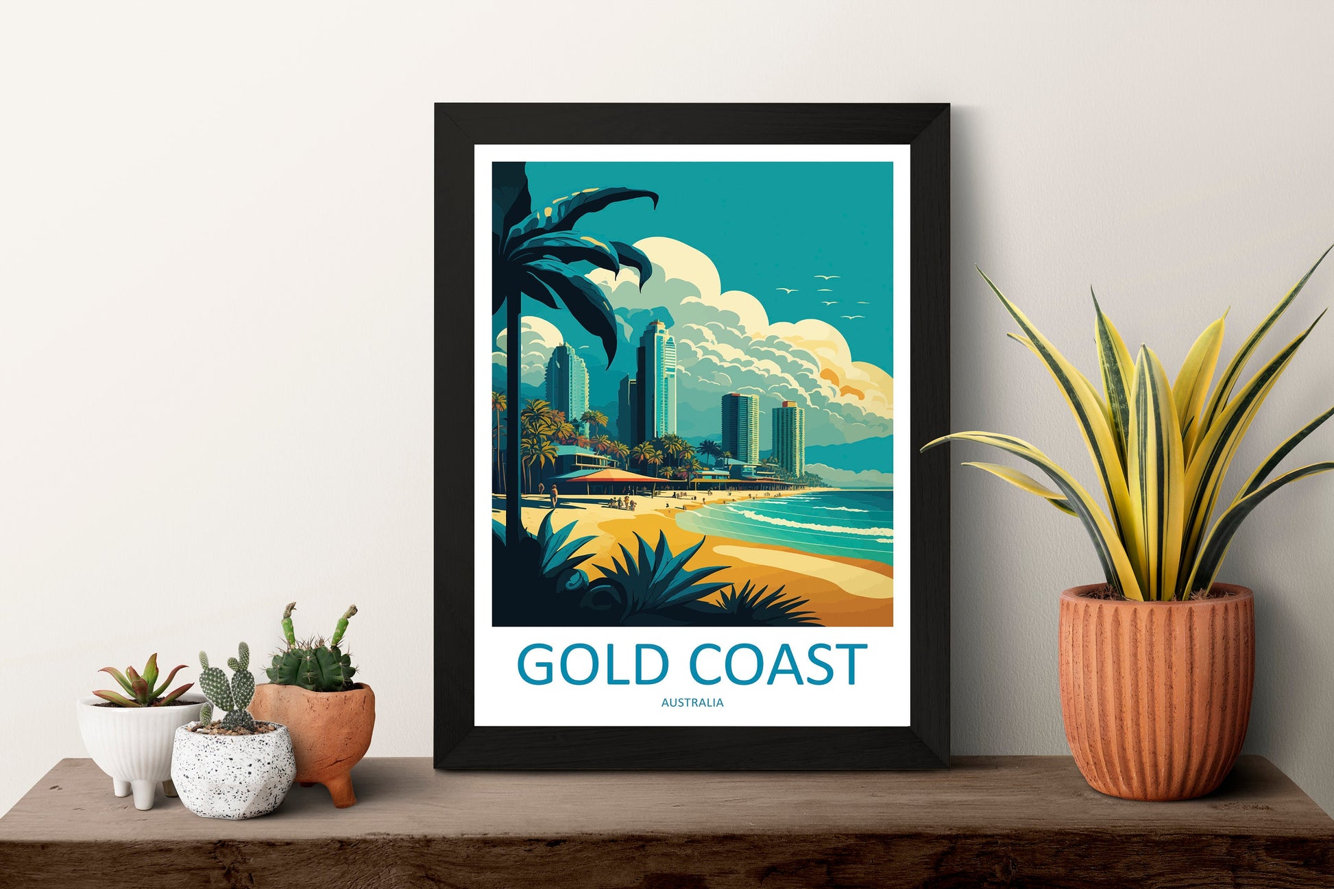 Gold Coast Travel Print Wall Art Gold Coast Wall Hanging Home Décor Gold Coast Gift Art Lovers Wall Art Australia Travel Print Gold Coast