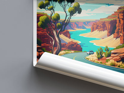 Great River Road Travel Print Wall Art Great River Road Wall Hanging Home Décor Great River Road Gift Art Lovers Wall Art Australia Travel