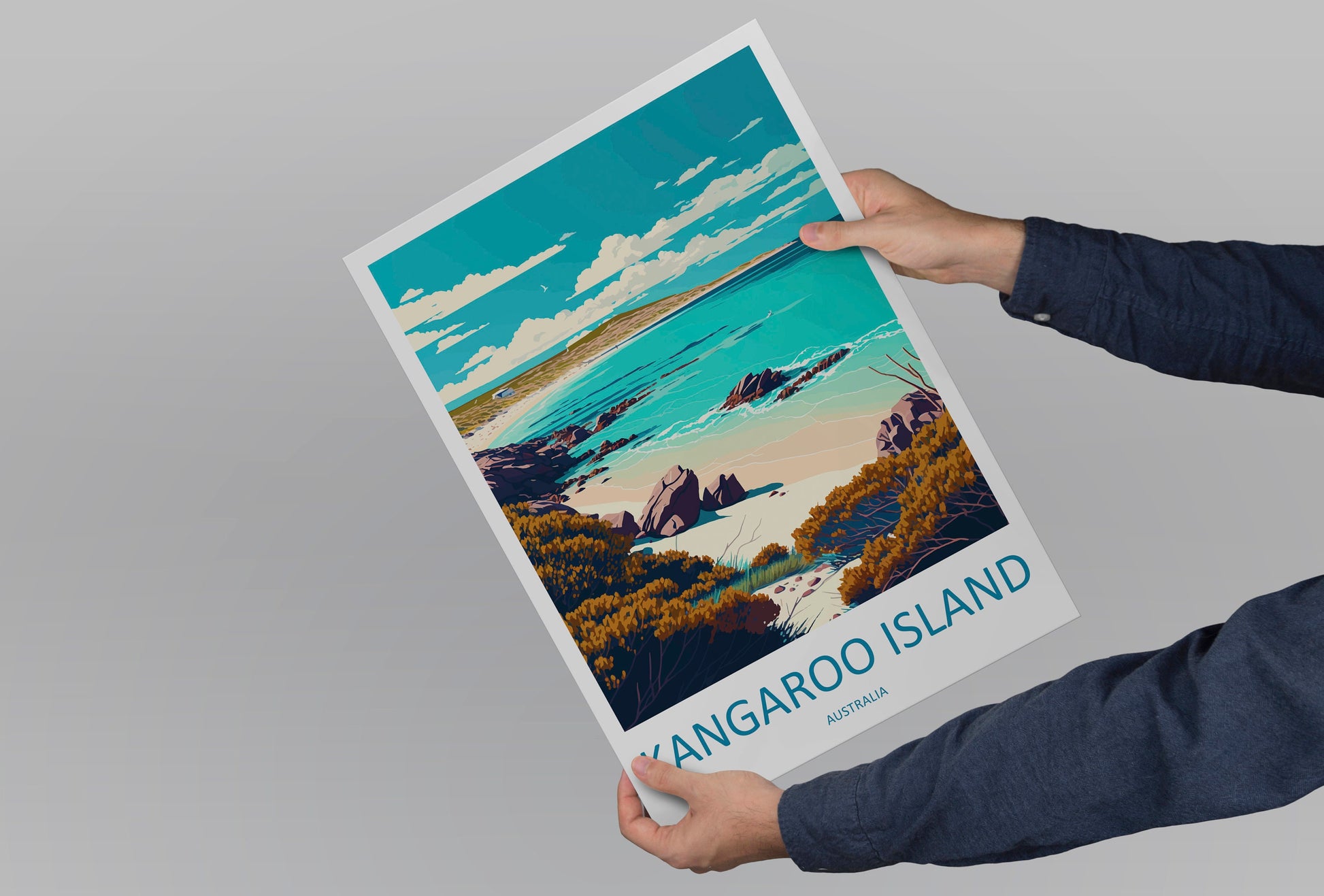 kangaroo island Travel Print Wall Art kangaroo island Wall Hanging Home Décor kangaroo island Gift Art Lovers Wall Art Australia Travel Art