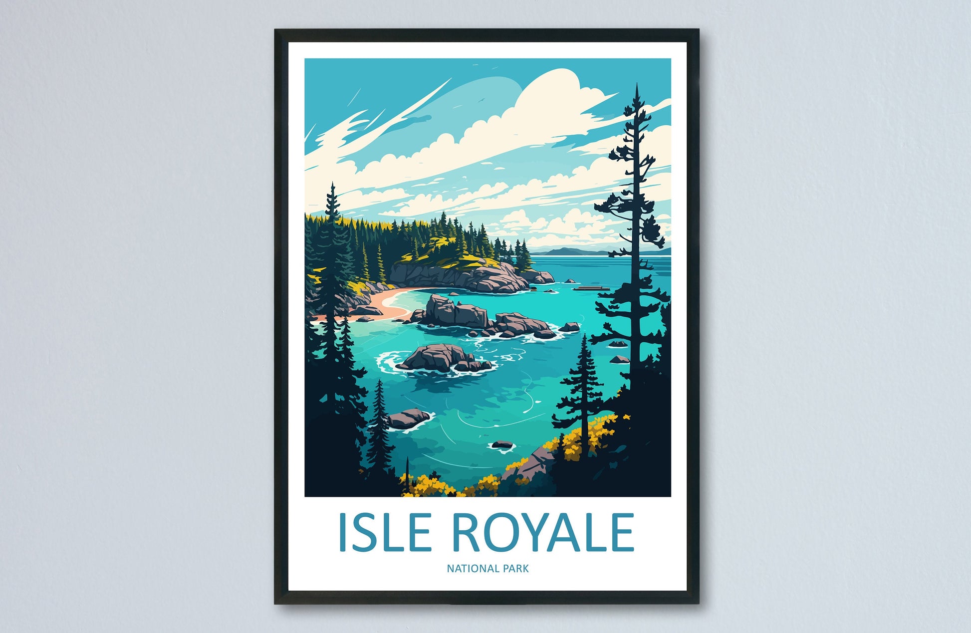 Isle Royale Travel Print Wall Art Isle Royale Wall Hanging Home Decor National Park Gift Isle Royale Lovers National Park Art National Park