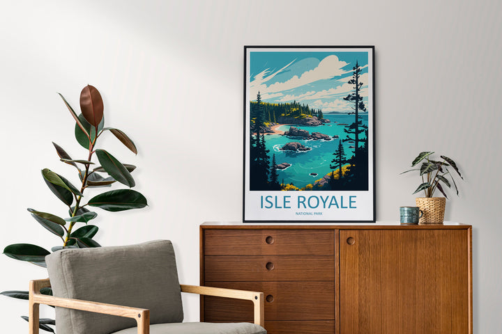 Isle Royale Travel Print Wall Art Isle Royale Wall Hanging Home Decor National Park Gift Isle Royale Lovers National Park Art National Park