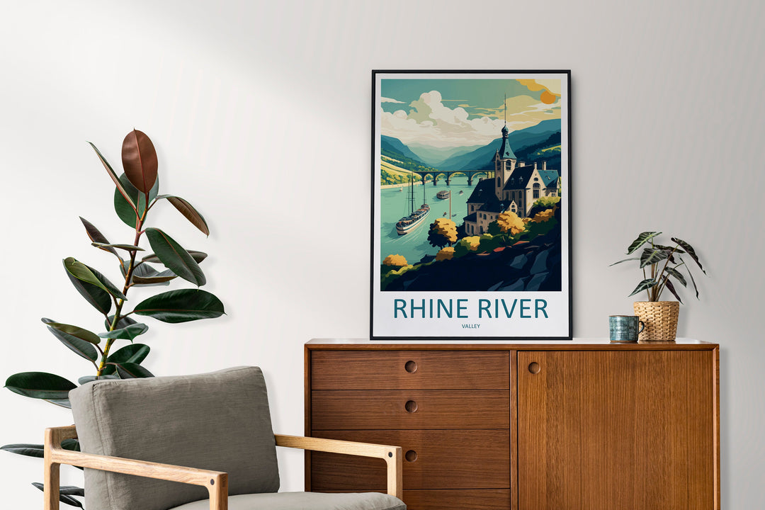 Rhine River Valley Travel Print Wall Art Rhine River Valley Wall Hanging Home Décor Rhine River Valley Gift Art Lovers Germany Art Lover