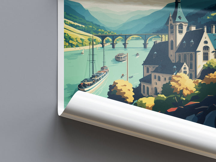 Rhine River Valley Travel Print Wall Art Rhine River Valley Wall Hanging Home Décor Rhine River Valley Gift Art Lovers Germany Art Lover