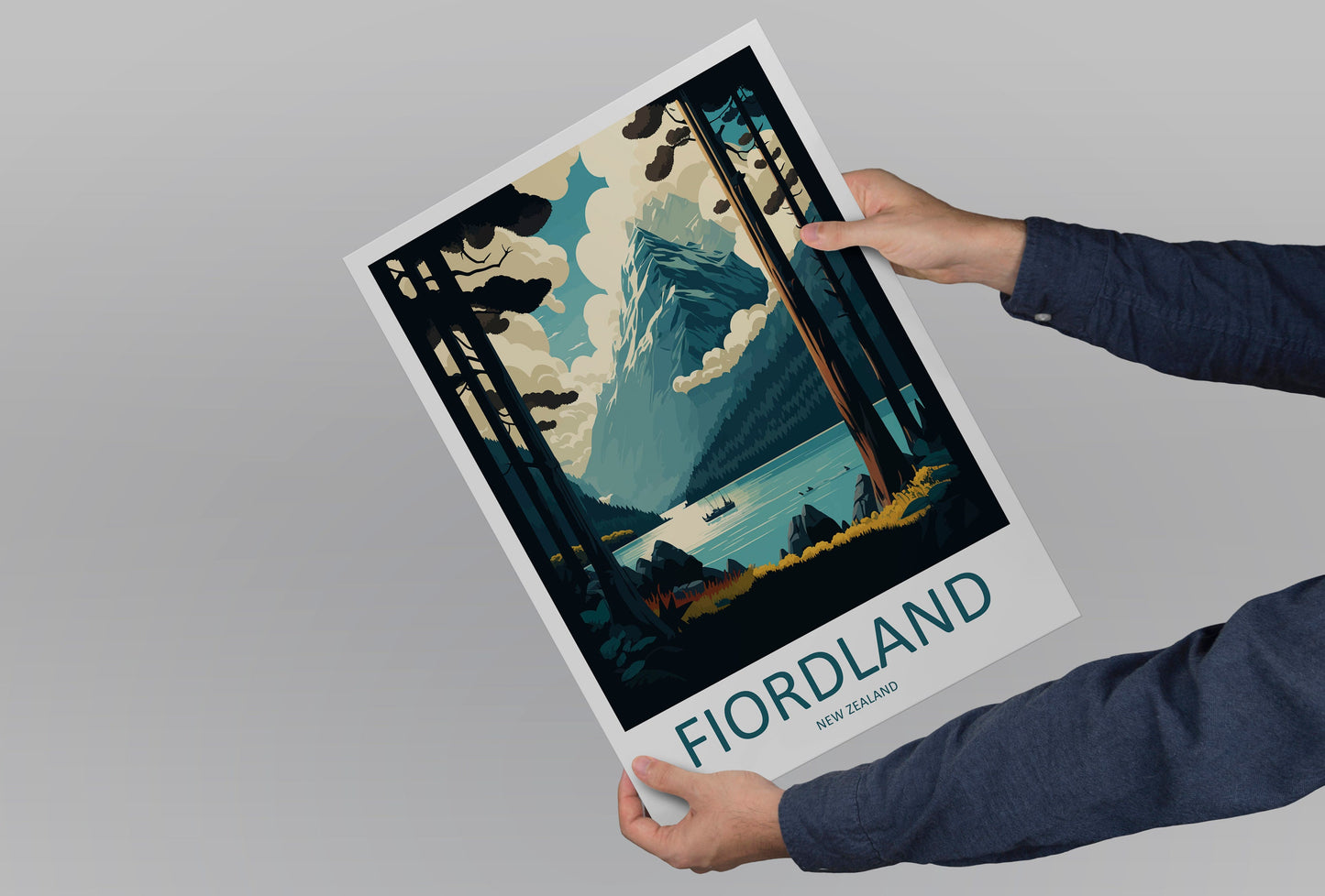 Fiordland Travel Print Wall Art Fiordland Wall Hanging Home Décor Fiordland Gift Art Lovers New Zealand Art Lover Gift Print Fiordland