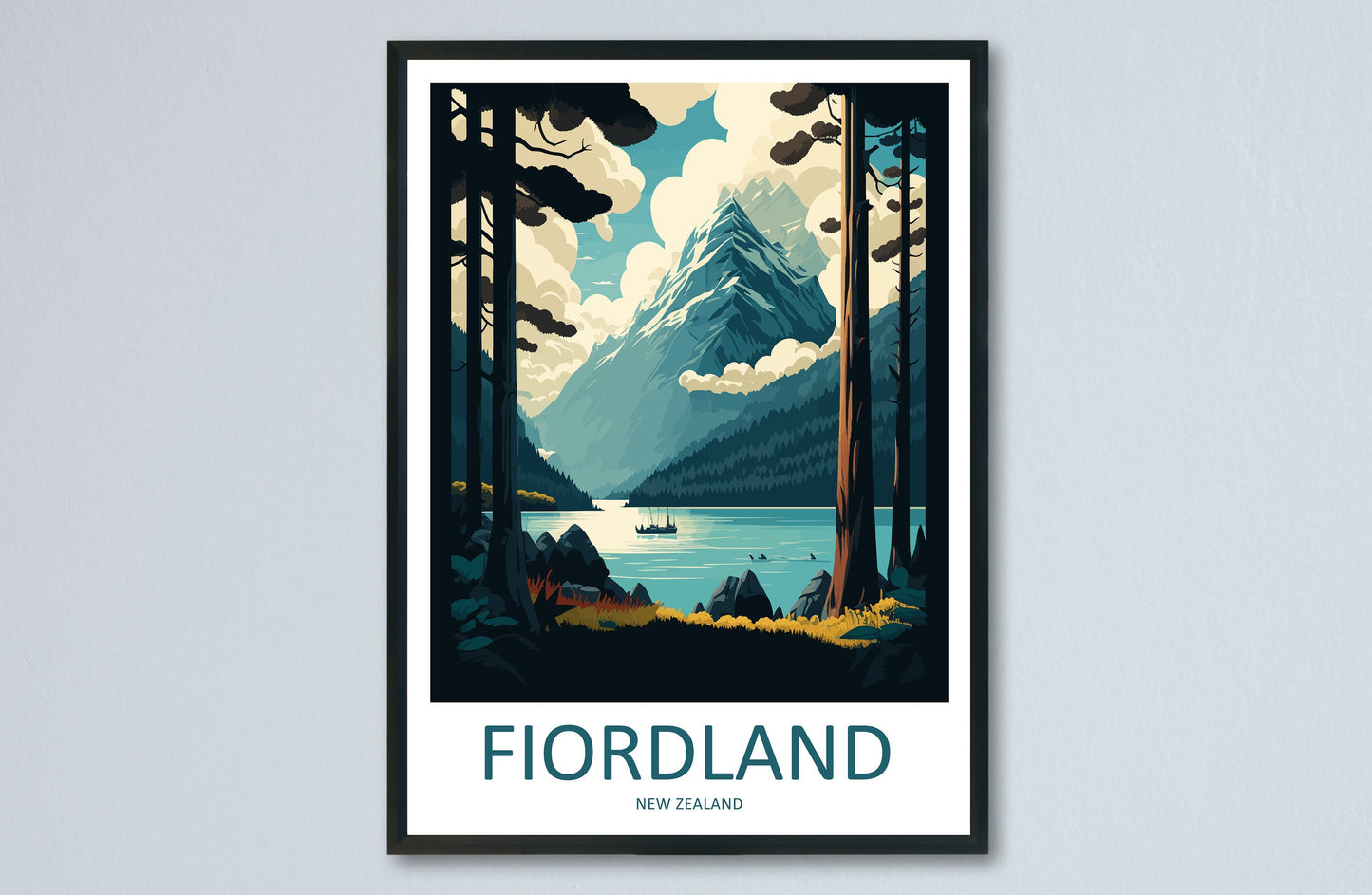 Fiordland Travel Print Wall Art Fiordland Wall Hanging Home Décor Fiordland Gift Art Lovers New Zealand Art Lover Gift Print Fiordland