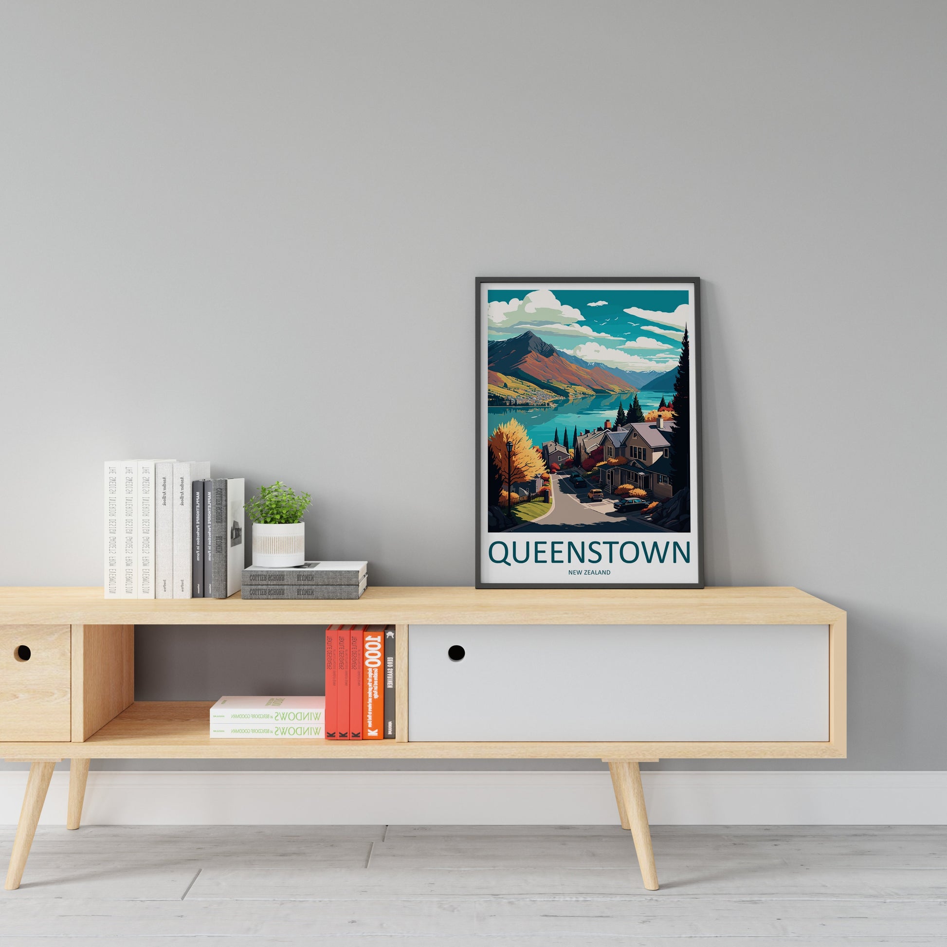 Queenstown Travel Print Wall Art Queenstown Wall Hanging Home Décor Queenstown Gift Art Lovers New Zealand Art Lover Gift Print Queenstown