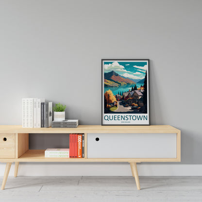 Queenstown Travel Print Wall Art Queenstown Wall Hanging Home Décor Queenstown Gift Art Lovers New Zealand Art Lover Gift Print Queenstown
