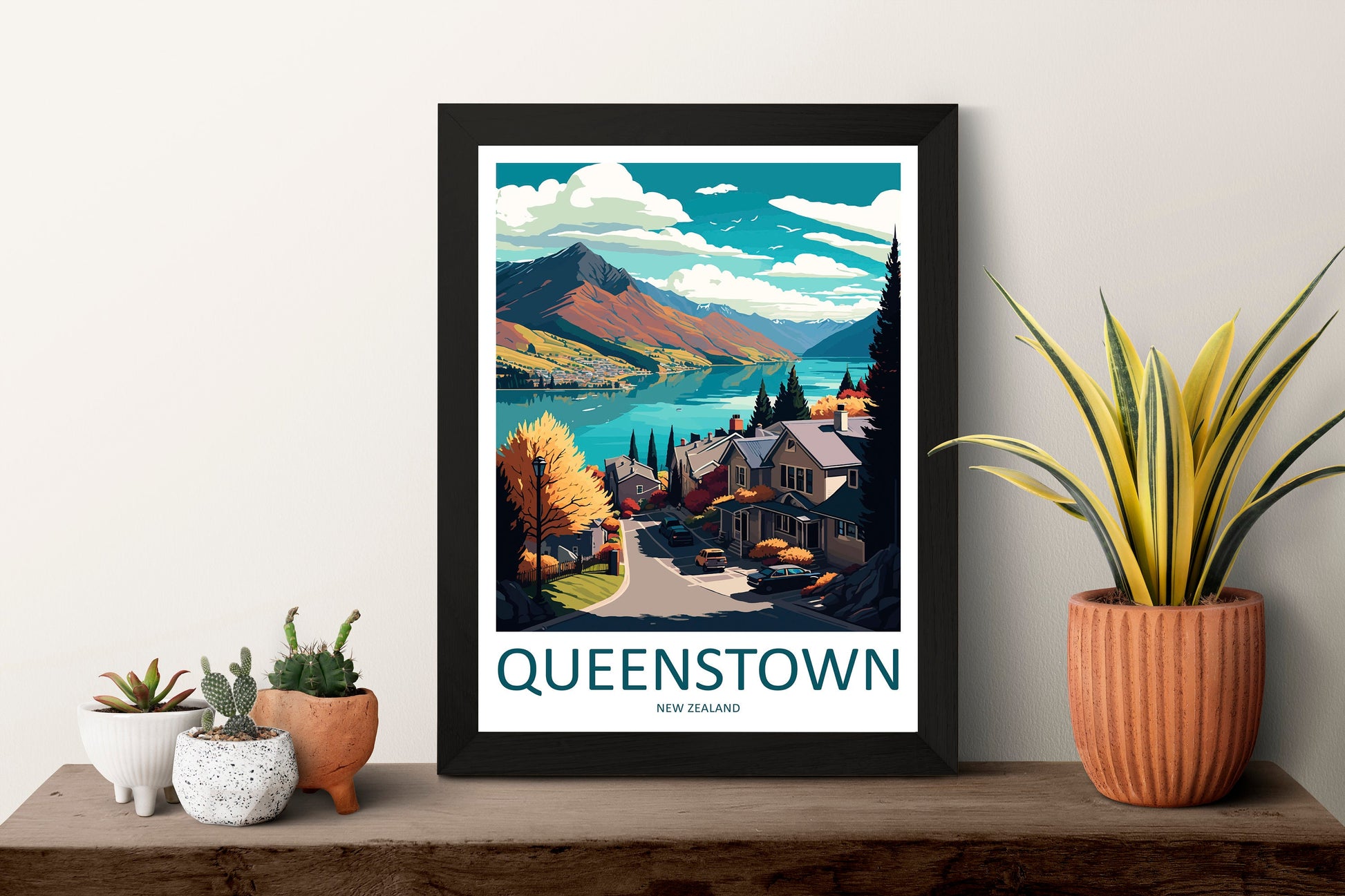 Queenstown Travel Print Wall Art Queenstown Wall Hanging Home Décor Queenstown Gift Art Lovers New Zealand Art Lover Gift Print Queenstown