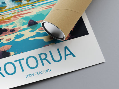 Rotorua Travel Print Wall Art Rotorua Wall Hanging Home Décor Rotorua Gift Art Lovers New Zealand Art Lover Gift Print Rotorua Wall Art
