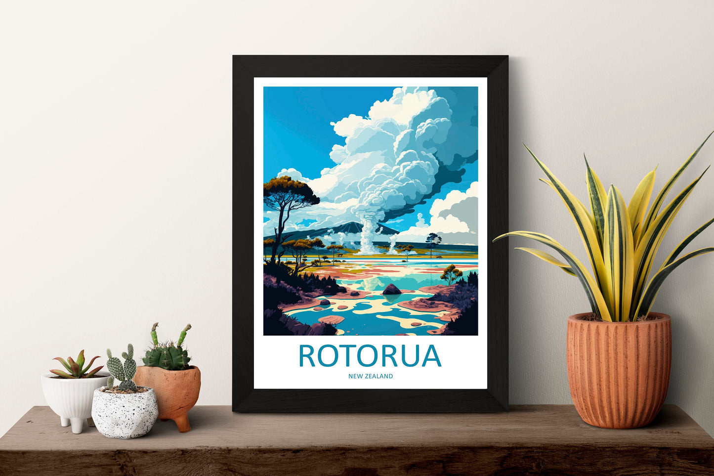 Rotorua Travel Print Wall Art Rotorua Wall Hanging Home Décor Rotorua Gift Art Lovers New Zealand Art Lover Gift Print Rotorua Wall Art