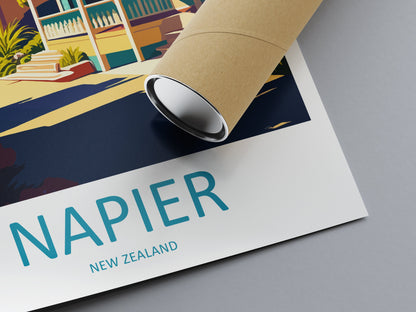 Napier Travel Print Wall Art Napier Wall Hanging Home Décor Napier Gift Art Lovers New Zealand Art Lover Gift Print Napier Wall Art