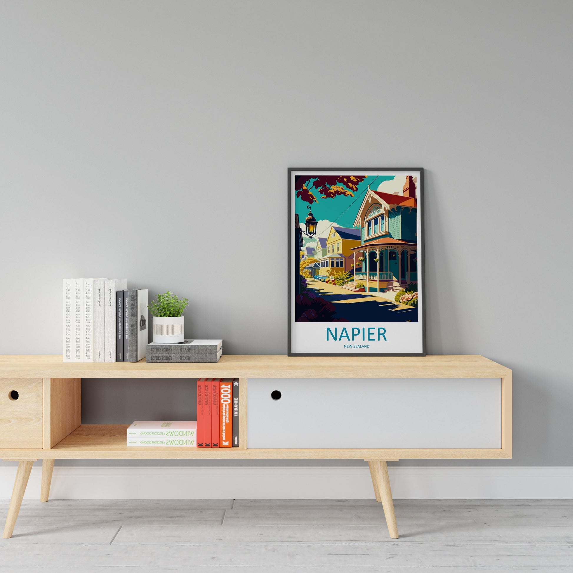 Napier Travel Print Wall Art Napier Wall Hanging Home Décor Napier Gift Art Lovers New Zealand Art Lover Gift Print Napier Wall Art